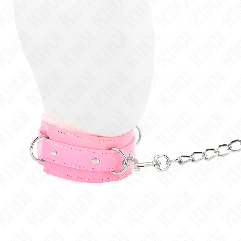 KINK - HALSBAND MIT LEINE 65 CM MIT EINSCHRÄNKUNGEN PINK 36-42 CM X 5.5 CM