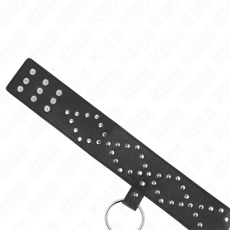 KINK - HALSBAND 65 CM MIT LEINE MIT SILBERNEN NIETEN MODELL 3 VERSTELLBAR 36-43 CM X 5 CM