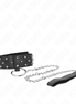 KINK - HALSBAND MIT LEINE 65 CM MIT SILBERNEN NIETEN MODELL 5 VERSTELLBAR 36-43 CM X 5 CM
