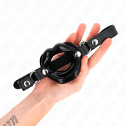 KINK – LIPPENGAG 8 CM MIT SCHWARZEM KUNSTLEDERRIEMEN 63 x 2 CM VERSTELLBAR 39-58 CM