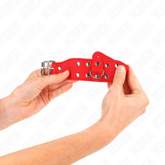 KINK – ARMBÄNDER MIT DOPPELREIHEN VERSTELLBARER NIETEN ROT