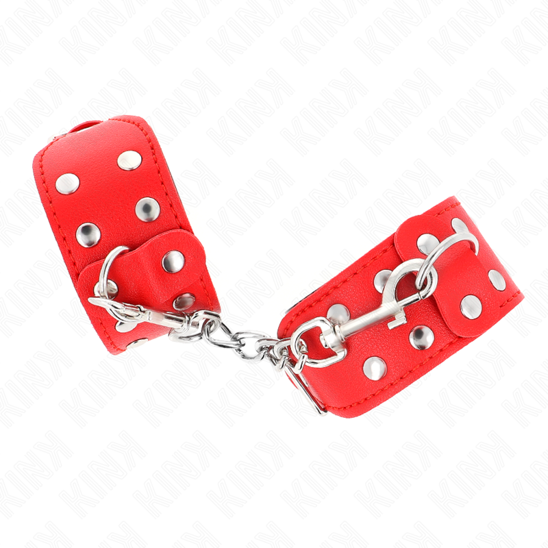 KINK – ARMBÄNDER MIT DOPPELREIHEN VERSTELLBARER NIETEN ROT