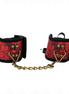 KINK - SKANDAL HANDFESSELN ROT-SCHWARZE SPITZENDETAILS 24,5 CM X 6,5 CM