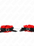 KINK - LACE ELASTIC WRIST RESTRAINTS RED HEART DETAILS ADJUSTABLE 22-35 CM