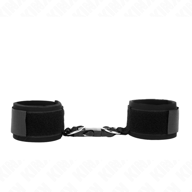 KINK - NEOPREN-HAKEN- UND SCHLAUFENVERSCHLUSS-HANDGELENKSFESSELN SCHWARZ VERSTELLBAR 22-34 CM
