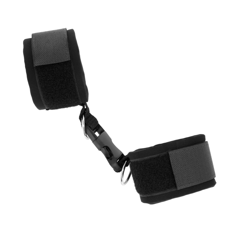 KINK - NEOPREN-HAKEN- UND SCHLAUFENVERSCHLUSS-HANDGELENKSFESSELN SCHWARZ VERSTELLBAR 22-34 CM