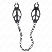 KINK - JAPANISCHE KLEEBÜGEL NIPPELKLEMMEN MIT KETTE SCHWARZ 30 CM