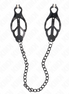 KINK - JAPANISCHE KLEEBÜGEL NIPPELKLEMMEN MIT KETTE SCHWARZ 30 CM