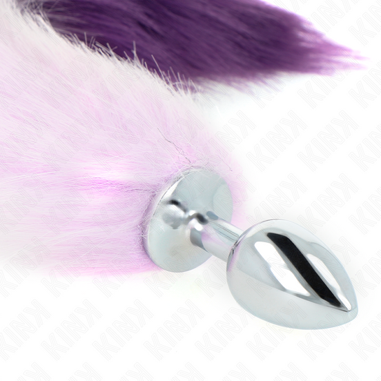 KINK - ANALPLUG GRÖSSE S 7 X 3 CM MIT SYNTHETISCHEM SCHWANZ 40 CM LILA