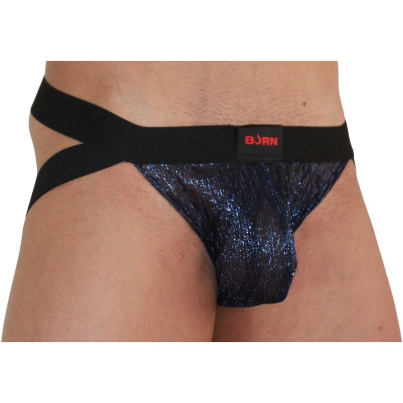 BURN - 006 JOCK SHINY BLAU / SCHWARZ S