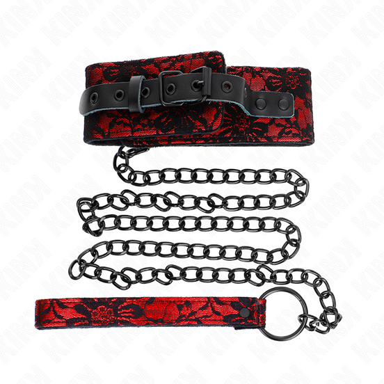 KINK - LACE HALSKETTE MIT GÜRTEL MIT ECHTEM LEDERGÜRTEL 105 CM / 44 X 5,5 CM
