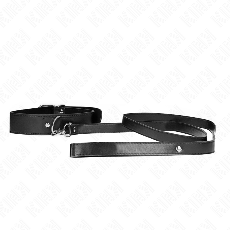 KINK - HALSBAND MIT GÜRTEL 116 CM SCHWARZES RIEMEN VERSTELLBAR 32-50 CM X 8 CM