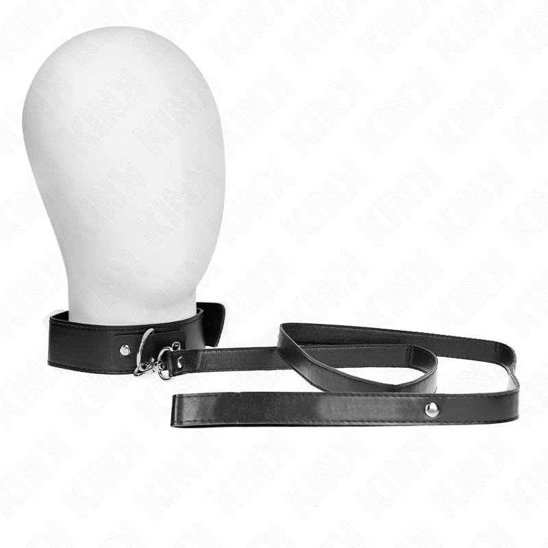 KINK - HALSBAND MIT GÜRTEL 116 CM SCHWARZES RIEMEN VERSTELLBAR 32-50 CM X 8 CM