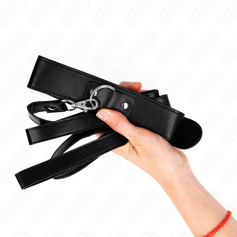 KINK - HALSBAND MIT GÜRTEL 116 CM SCHWARZES RIEMEN VERSTELLBAR 32-50 CM X 8 CM