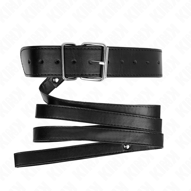 KINK - HALSBAND MIT GÜRTEL 116 CM SCHWARZES RIEMEN VERSTELLBAR 32-50 CM X 8 CM