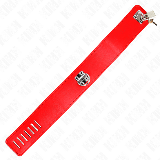 KINK - HALSKETTE MIT GÜRTEL 65 CM MIT BREITEM ROTEM RIEMEN VERSTELLBAR 33,5-41 CM X 5 CM