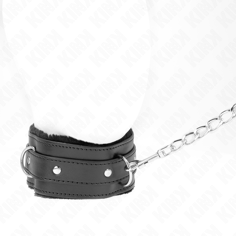 KINK - HALSBAND MIT LEINE 65 CM MIT EINSCHRÄNKUNGEN SCHWARZ 36-42 CM X 5.5 CM