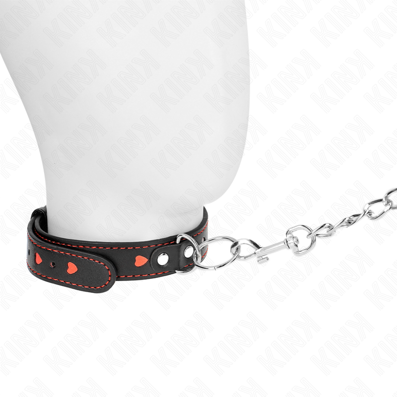 KINK - HALSKETTE MIT RIEMEN 65 CM HERZ-DETAILS 52,5 X 2,5 CM