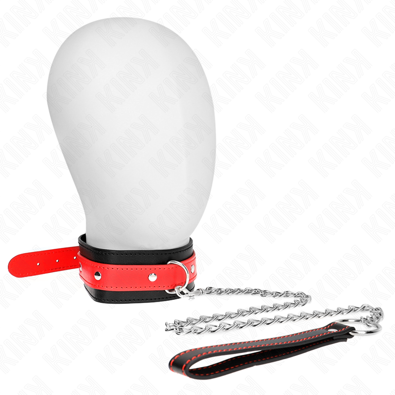 KINK - HALSKETTE MIT ROTEM RIEMEN 65 CM VERSTELLBAR 36-43 CM X 5 CM
