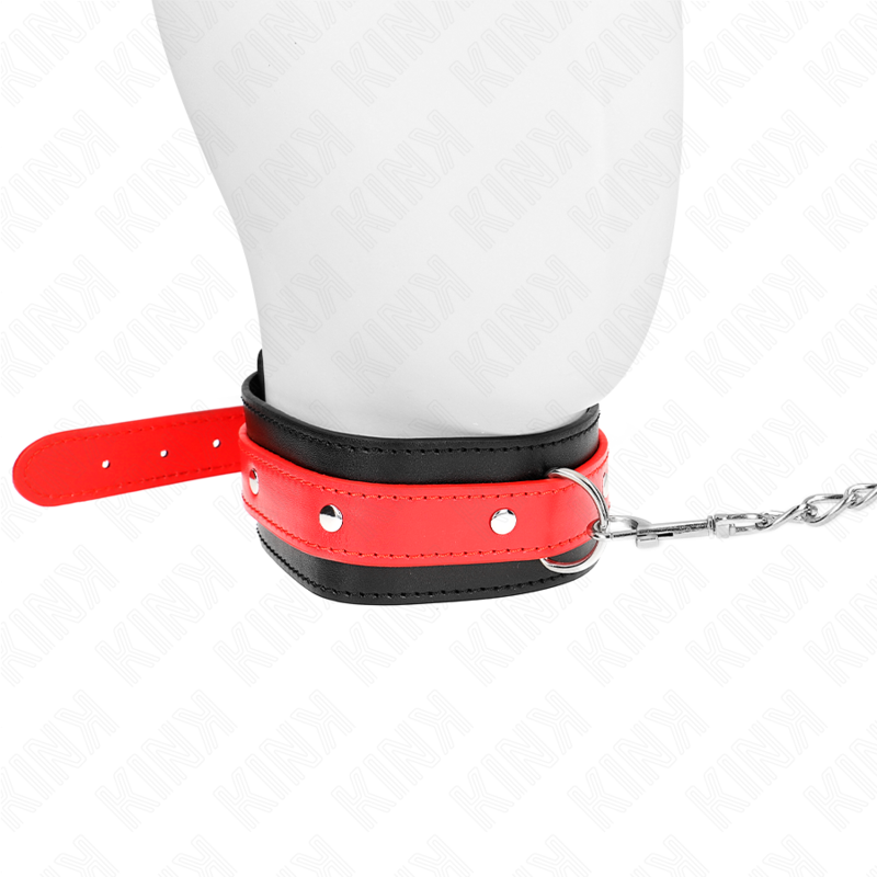 KINK - HALSKETTE MIT ROTEM RIEMEN 65 CM VERSTELLBAR 36-43 CM X 5 CM