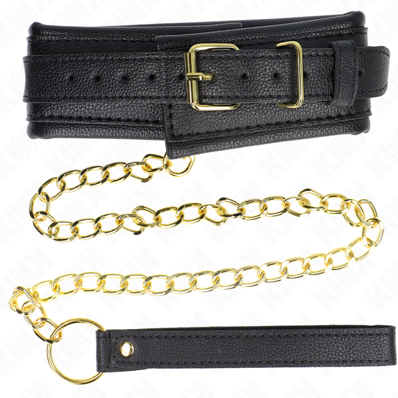 KINK - HALSBAND MIT SCHWAMMIMITATION LEDERRIEMEN MODELL 1 VERSTELLBAR 37-54 CM X 3 CM