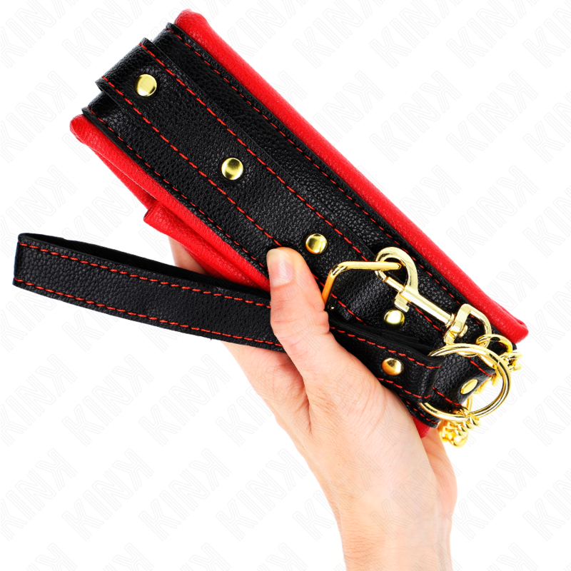 KINK - HALSKETTE MIT SCHWAMM-KUNSTLEDERBAND MODELL 2 VERSTELLBAR 37-54 CM X 3 CM