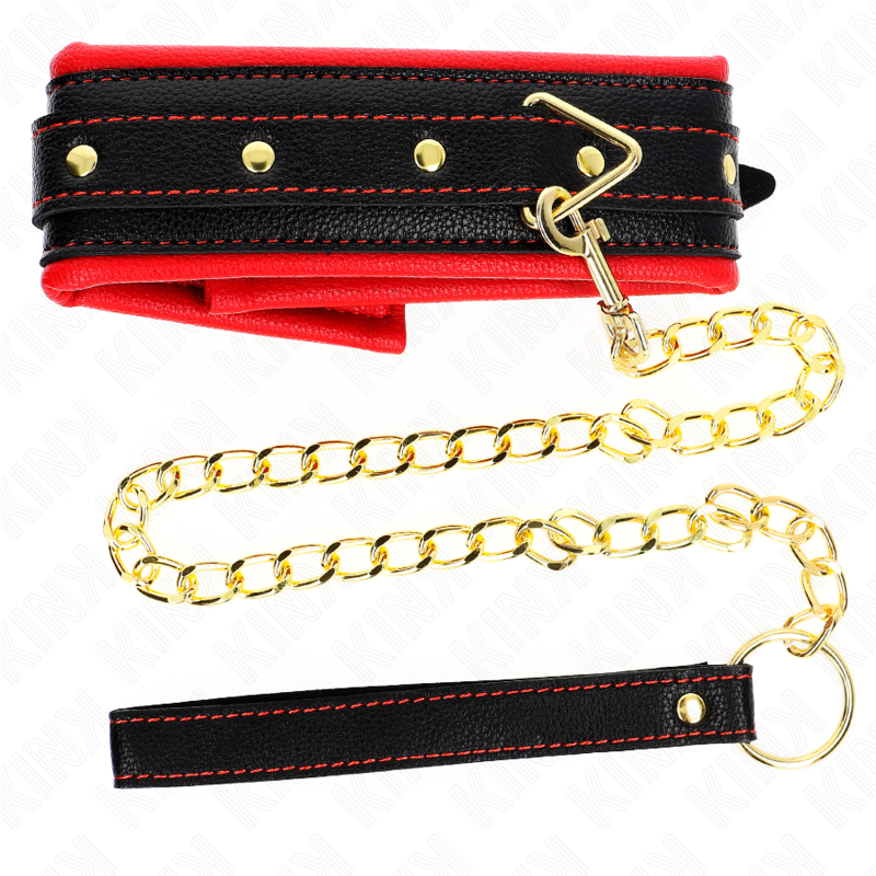 KINK - HALSKETTE MIT SCHWAMM-KUNSTLEDERBAND MODELL 2 VERSTELLBAR 37-54 CM X 3 CM