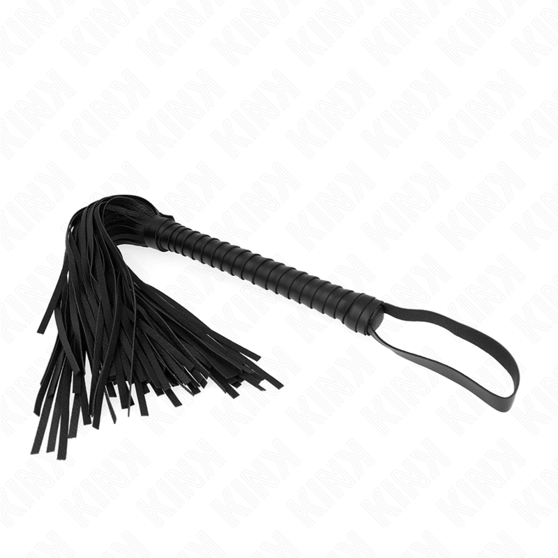 KINK - PEITSCHE MIT SCHWARZEM TEXTURIERTEM GRIFF 48,5 CM