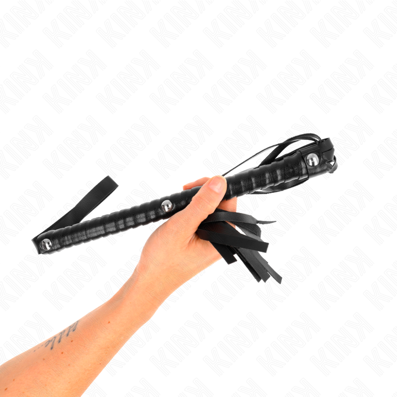 KINK - PEITSCHE MIT SCHWARZEM TEXTURIERTEM GRIFF 48,5 CM