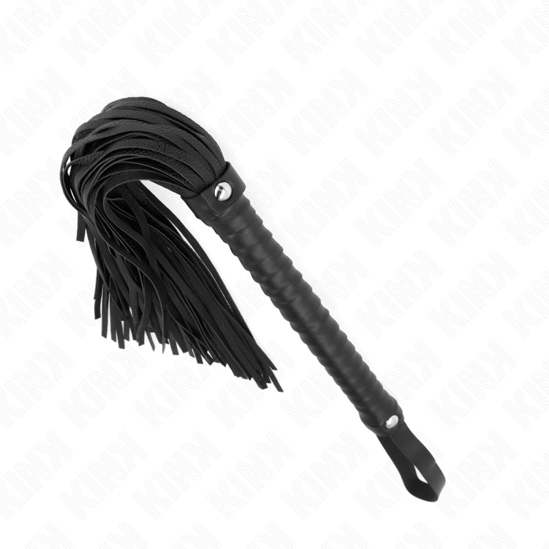KINK - PEITSCHE MIT SCHWARZEM TEXTURIERTEM GRIFF 48,5 CM