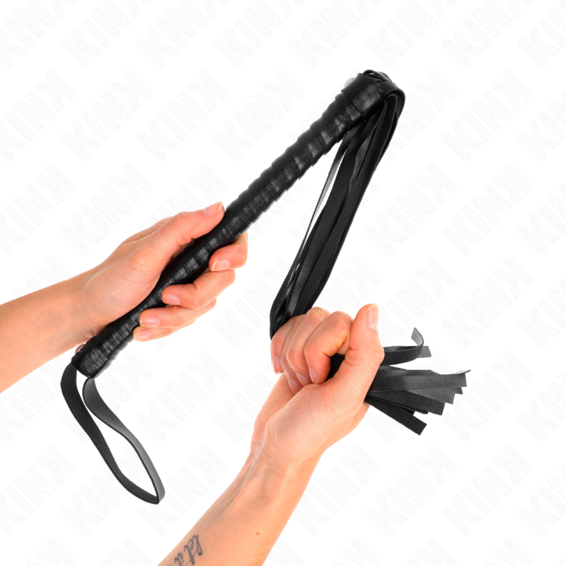 KINK - PEITSCHE MIT SCHWARZEM TEXTURIERTEM GRIFF 48,5 CM