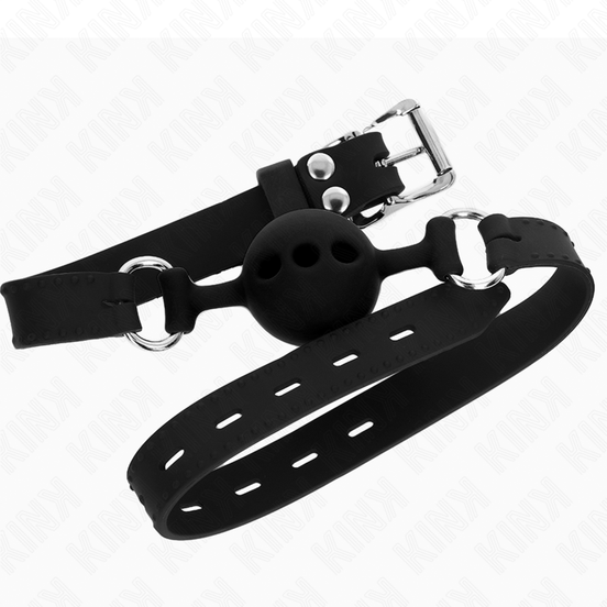 KINK - GANZKÖRPER-SILIKONKUGELKNEBEL 55 x 2 CM MIT 4 CM KUGELGRÖSSE S SCHWARZ VERSTELLBAR 35-51 CM