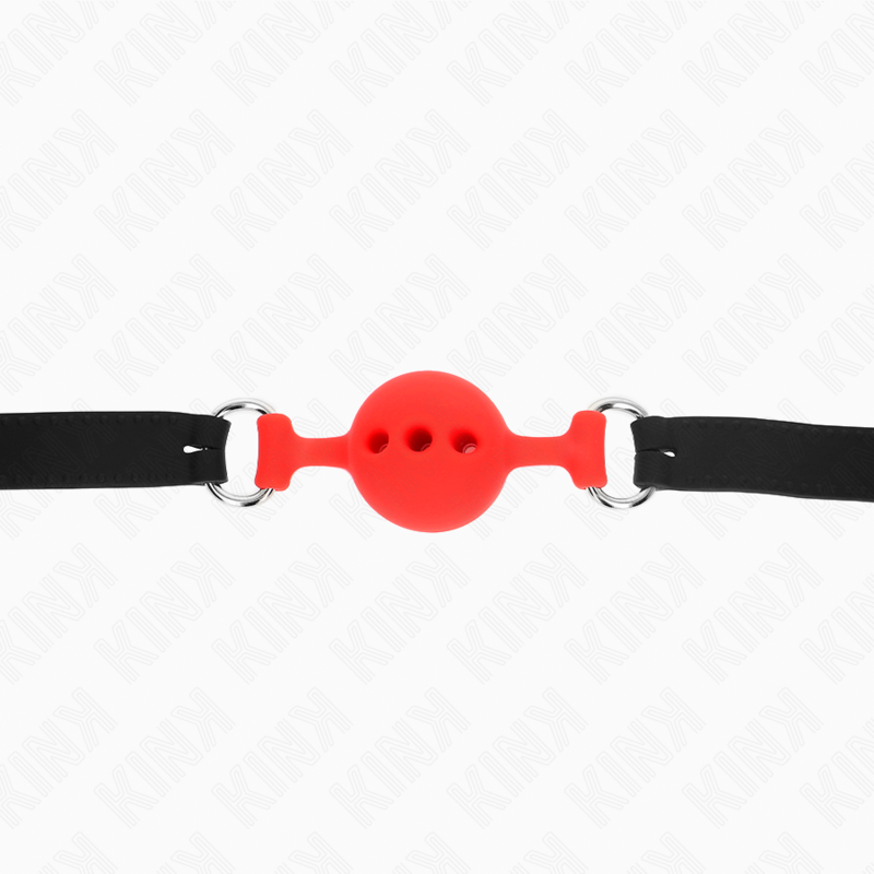 KINK - VOLLSILIKON-KNEBEL 55 x 2 CM MIT 4 CM KUGELGRÖSSE S ROT VERSTELLBAR 35-51 CM