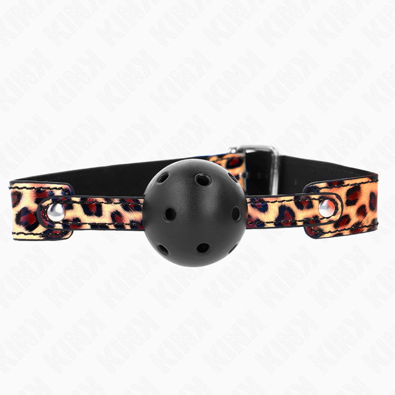 KINK - LEOPARD ATMUNGSAKTIVER BALL 4,5 CM KNEBEL 65 x 2,5 CM