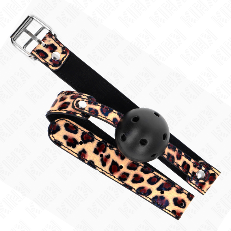 KINK - LEOPARD ATMUNGSAKTIVER BALL 4,5 CM KNEBEL 65 x 2,5 CM