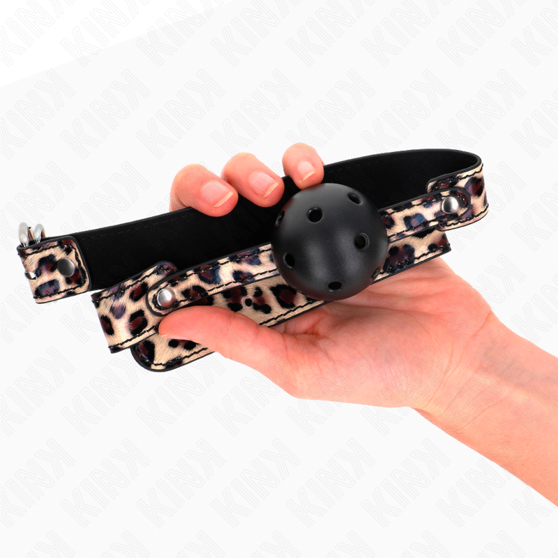 KINK - LEOPARD ATMUNGSAKTIVER BALL 4,5 CM KNEBEL 65 x 2,5 CM