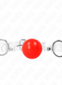 KINK - RED TRANSPARENT PVC BALL 4 CM GAG ADJUSTABLE