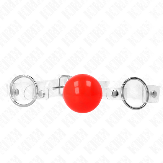 KINK - ROTER TRANSPARENTER PVC-BALL 4 CM GAG VERSTELLBAR