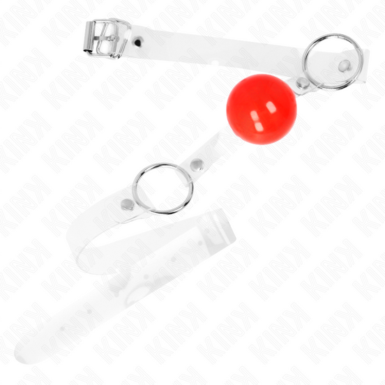 KINK - ROTER TRANSPARENTER PVC-BALL 4 CM GAG VERSTELLBAR