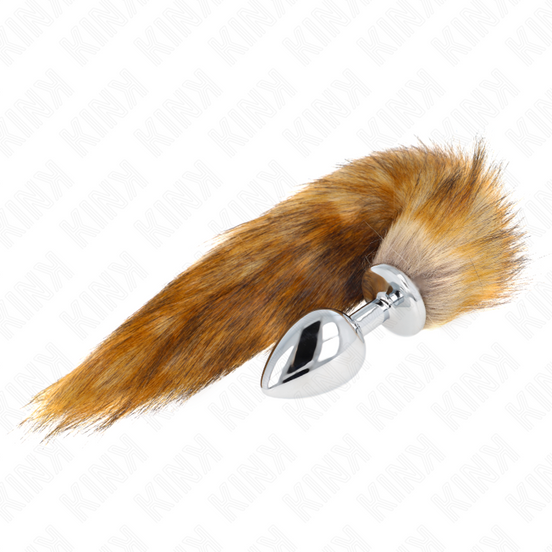 KINK - ANALPLUG GRÖSSE L 10 X 4 CM MIT SCHWANZ AUS KUNSTFELL 40 CM BRAUN