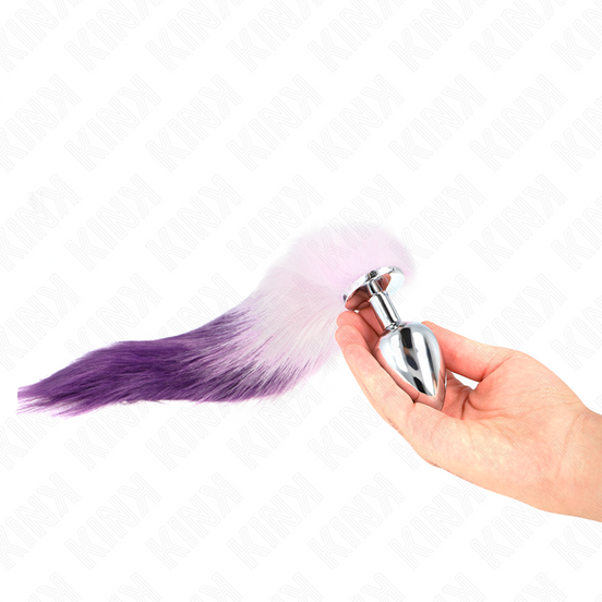 KINK - ANALPLUG GRÖSSE L 10 X 4 CM MIT SYNTHETISCHEM SCHWANZ 40 CM VIOLETT
