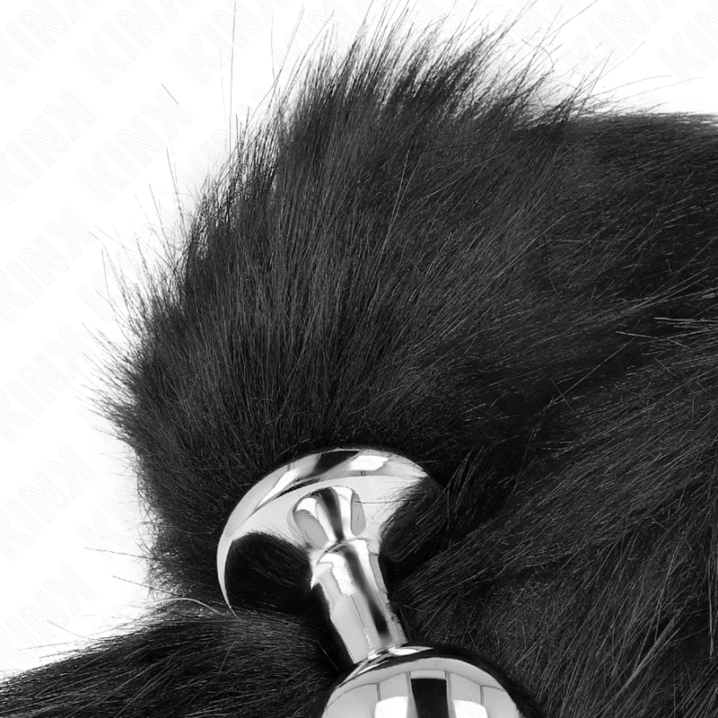 KINK - ANALPLUG GRÖSSE M 8 X 3,5 CM MIT SCHWANZ 40 CM SCHWARZ