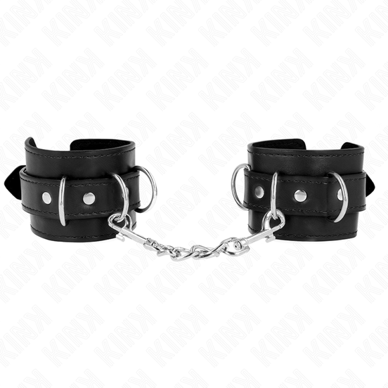 KINK - 3 D-RING HANDFESSELN VERSTELLBAR SCHWARZ 17,5-25 CM X 6 CM