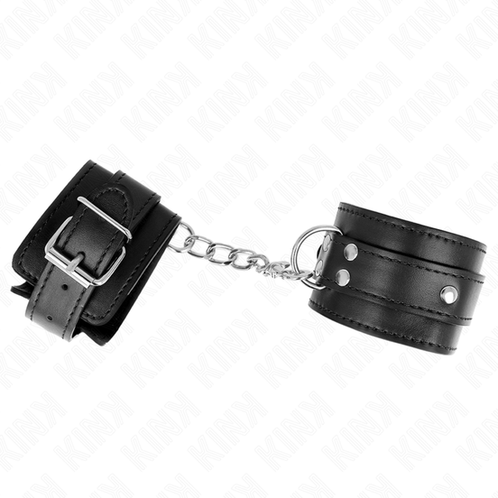 KINK - 3 D-RING HANDFESSELN VERSTELLBAR SCHWARZ 17,5-25 CM X 6 CM