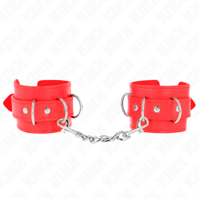 KINK - 3 D-RING HANDFESSELN VERSTELLBAR ROT 17,5-25 CM X 6 CM