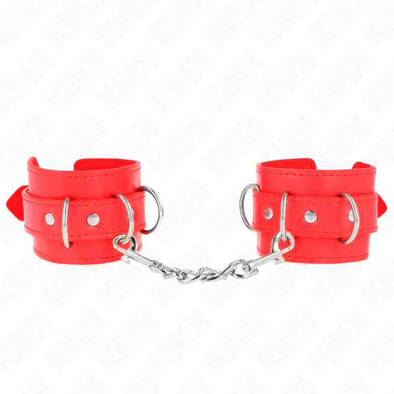 KINK - 3 D-RING HANDFESSELN VERSTELLBAR ROT 17,5-25 CM X 6 CM