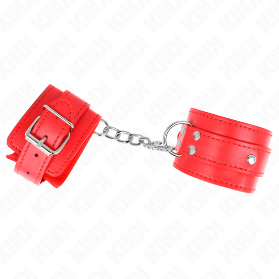 KINK - 3 D-RING HANDFESSELN VERSTELLBAR ROT 17,5-25 CM X 6 CM