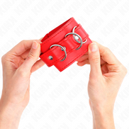 KINK - 3 D-RING HANDFESSELN VERSTELLBAR ROT 17,5-25 CM X 6 CM