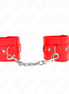 KINK - HANDGELENKMANSCHETTEN MIT VORHANGSCHLOSS VERSCHLUSS ROT VERSTELLBAR 16-23 CM X 5.5 CM