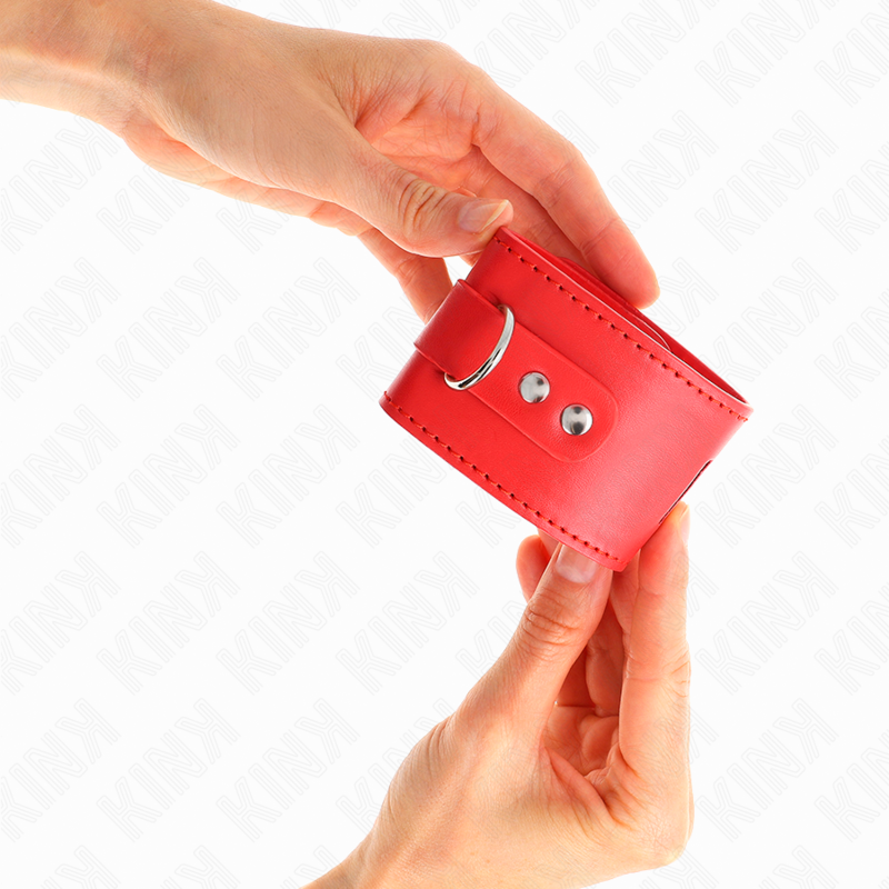 KINK - HANDGELENKMANSCHETTEN MIT VORHANGSCHLOSS VERSCHLUSS ROT VERSTELLBAR 16-23 CM X 5.5 CM